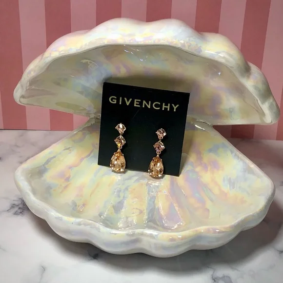 GIVENCHY Rose Gold/Champagne Drop Earrings with Post Backs - Picture 7 of 16